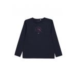 Bluza cu decolteu la baza gatului si imprimeu