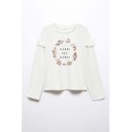 Bluza cu insertii cu volane Fleurs
