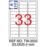 Etichete Albe Autoadezive, Repozitionabile, 33/a4, 63.5 X 25.4mm, 25 Coli/top, Tanex-colturi Rotunji