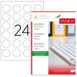 Etichete Albe Autoadezive, Repozitionabile, Rotunde - D40mm, 24/a4, 25 Coli/top, Tanex