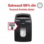 Distrugator Documente Automat Rexel Auto+ 130x, P4, Cross-cut (confeti), 130 Coli, Cos 26l, Negru