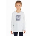 Bluza din amestec de bumbac cu imprimeu logo