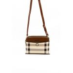 Geanta crossbody de piele ecologica cu model in carouri