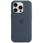 Husa de protectie Apple Silicone Case with MagSafe iPhone 15 Pro, Storm Blue