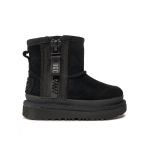 Cizme de zăpadă Ugg T Classic Mini Ziper Tape Logo 1143699T Negru