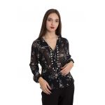 Bluza cu decolteu in V si fenta cu nasturi Fiona