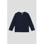 Bluza de bumbac cu fenta cu nasturi