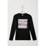 Bluza de bumbac cu imprimeu text