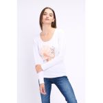 Bluza cu imprimeu si decolteu rotund