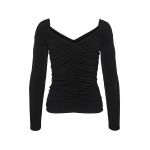 Bluza cu decolteu in V si aspect cu fronseuri Gilsa