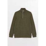 Bluza de trening din amestec de bumbac cu fermoar scurt