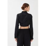 Camasa crop cu aspect de satin
