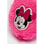 Papuci de casa din blana sintetica cu aplicatie Minnie Mouse