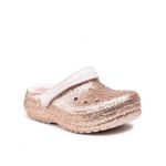 Şlapi Crocs Classic Lined Glitter Clog K 207462 Auriu