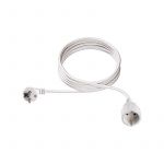 Cordon prelungitor cu fisa si priza tip Schuko 3x1 mm alb 2m