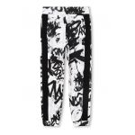 Pantaloni sport cu imprimeu abstract si buzunare laterale