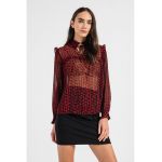 Bluza semitransparenta cu model floral Fuoco