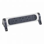 Bloc Multipriza Mobil Premium Rotativ 3x2P+T, intrerupator, alb-negru