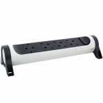 Bloc Multipriza Mobil Premium Rotativ 4x2P+T cu Intrerupator alb-negru