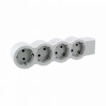 Bloc Multipriza Mobil Standard Revolution 4x2P+T alb-gri