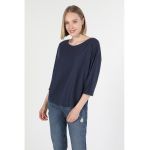 Bluza cu decolteu rotund si maneci trei sferturi