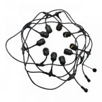 Cablu ghirlanda luminoasa Carnaval-1, lungime 10m, fasunguri E27, interconectabila, IP44, maxim 750W