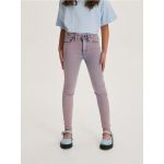 Blugi skinny high waist elastici - violet-orhidee