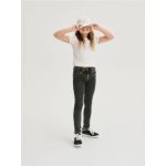 Blugi skinny high waist elastici - gri