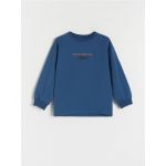Tricou oversized cu maneca lunga, cu inscriptii - verde-metalizat
