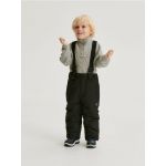 Pantaloni captusiti, cu bretele - negru