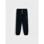 Pantaloni jogger de trening, cu imprimeu - negru