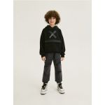 Pantaloni parachute din bumbac - gri-inchis