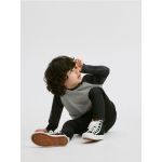 Tricou cu maneca lunga, din bumbac - gri-inchis