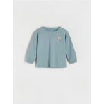 Tricou oversized cu maneca lunga - albastru