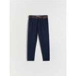 Pantaloni chino cu curea - bleumarin