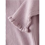 Pulover din tricot striat, cu continut ridicat de viscoza - lavand
