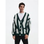 Pulover oversize - verde-inchis