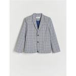 Sacou elegant in carouri - Albastru metalizat