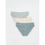 Chiloti de bumbac, 3 pack - Albastru metalizat