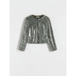 Bluza bomber cu paiete - verde