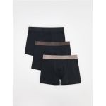 Set de 3 perechi de boxeri long - negru