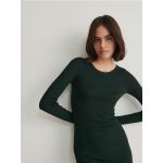 Rochie din viscoza - verde-inchis