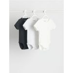 Set 3 body-uri din bumbac - negru