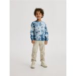 Tricou oversized cu maneca lunga - Albastru metalizat