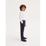 Pantaloni clasici slim, in carouri - bleumarin