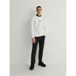 Bluza sport cu broderie - crem