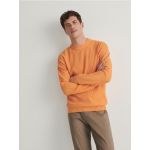 Pulover din tricot striat - oranj-mandarina