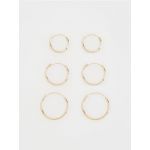 Set de 3 perechi de cercei rotunzi - auriu