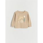 Tricou oversized cu maneca lunga - bej