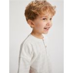 Tricou Henley din bumbac - crem